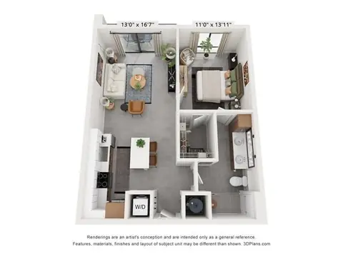 Floor plan A5, 1 bed · 1 bath