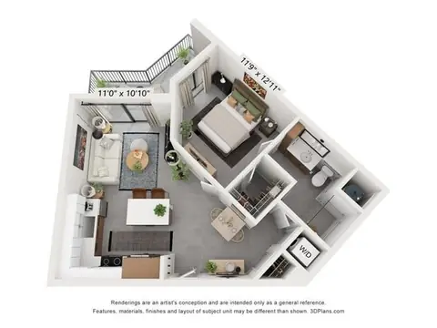 Floor plan A6, 1 bed · 1 bath