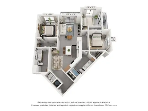 Floor plan C2, 3 beds · 2 baths