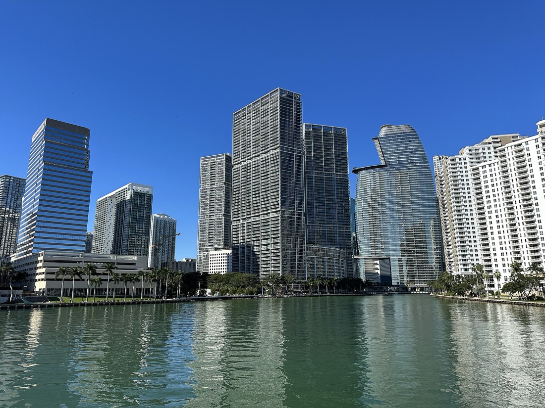 Miami high-rise rental towers along the water